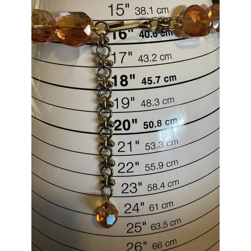 Heidi Daus Statement Necklace Fabulous Fall Amber Pink Yellow Bronzetone 16-19